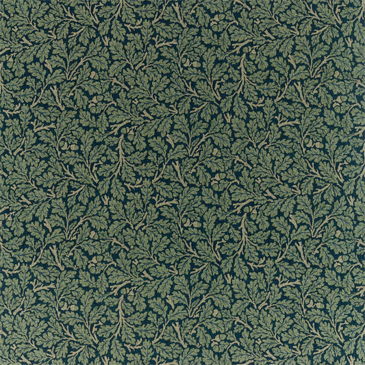 MORRIS & CO Oak Fabric Leaves , Trees Teal,Slate   - DM5F226614