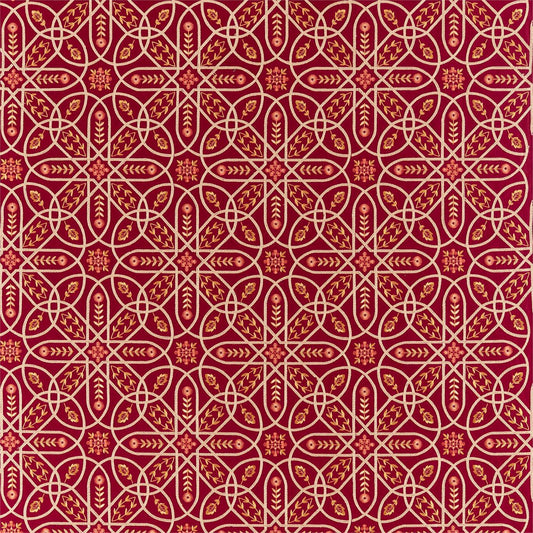 MORRIS & CO Brophy Embroidery Fabric Classic Floral Wine   - DM5F236814