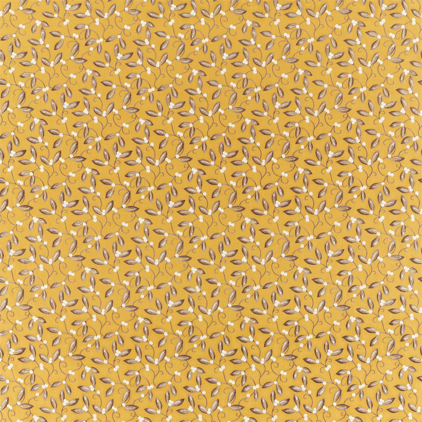 MORRIS & CO Mistletoe Embroidery Fabric Leaves , Trees Saffron   - DM5F236817