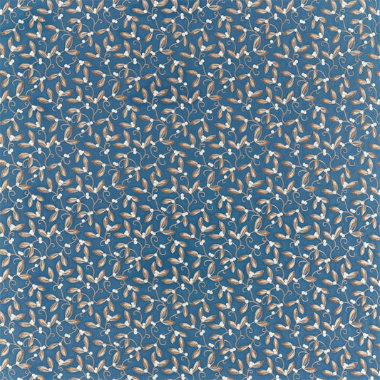 MORRIS & CO Mistletoe Embroidery Fabric Leaves , Trees May Blue   - DM5F236818