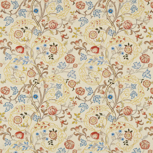 MORRIS & CO Mary Isobel Fabric Contemporary, Floral Russet,Olive   - DM6E230340