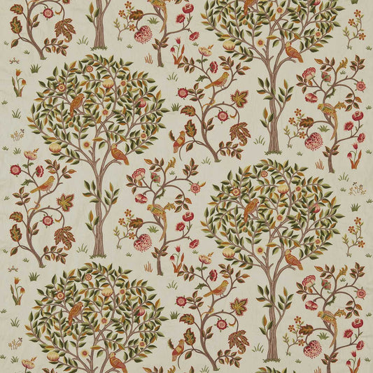 MORRIS & CO Kelmscott Tree Fabric Leaves , Trees Russet,Artichoke   - DM6E230342