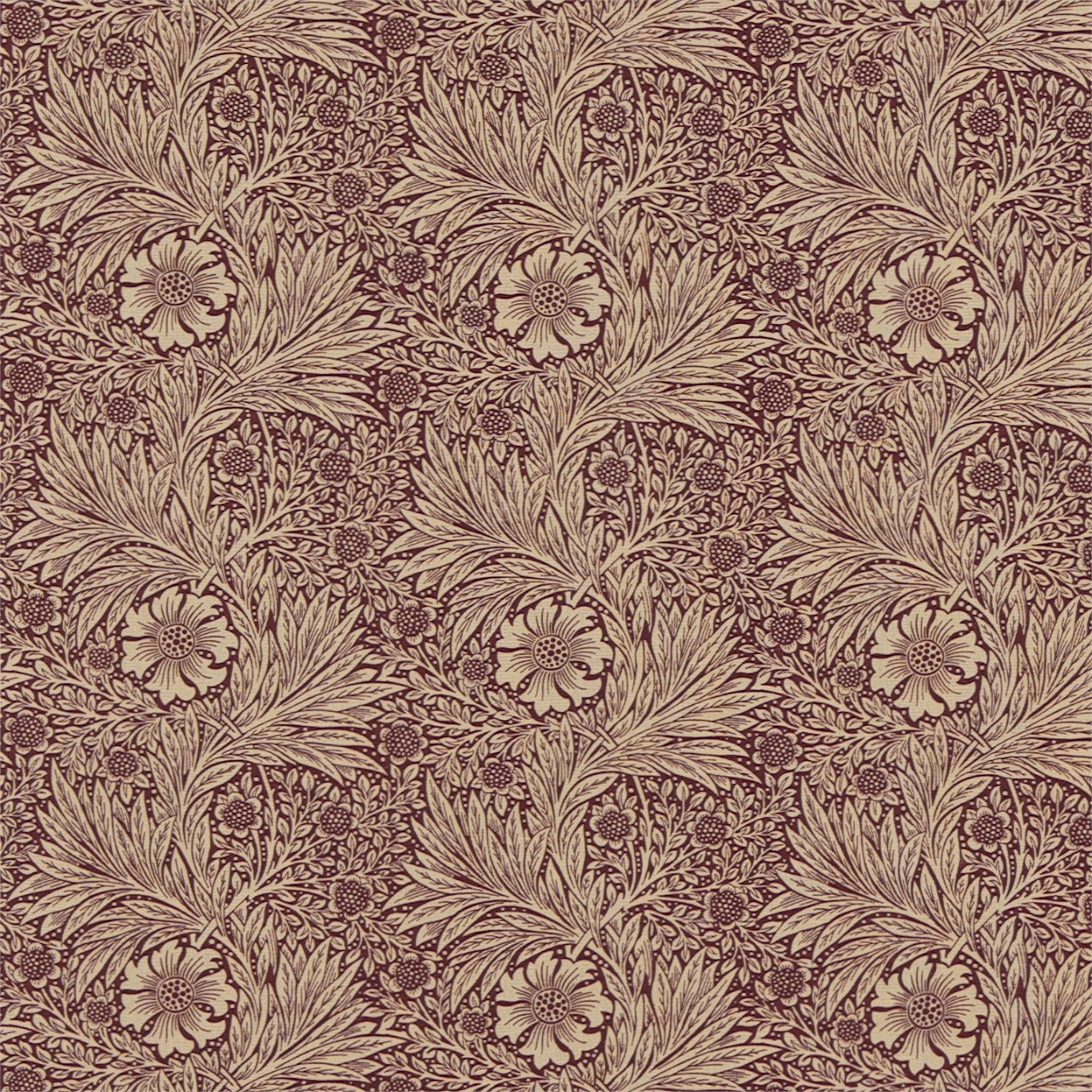 MORRIS & CO Marigold Fabric Contemporary, Floral Brick,Manilla   - DM6F220317