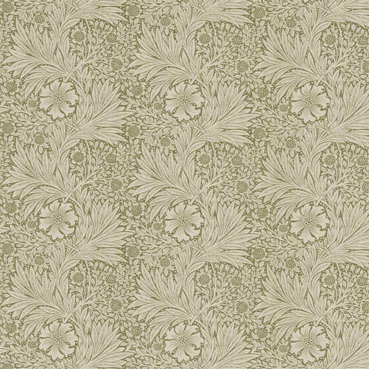 MORRIS & CO Marigold Fabric Contemporary, Floral Olive,Linen   - DM6F220318