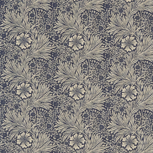 MORRIS & CO Marigold Fabric Contemporary, Floral Indigo,Linen   - DM6F220320