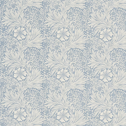 MORRIS & CO Marigold Fabric Contemporary, Floral Blue,Ivory   - DM6F220321