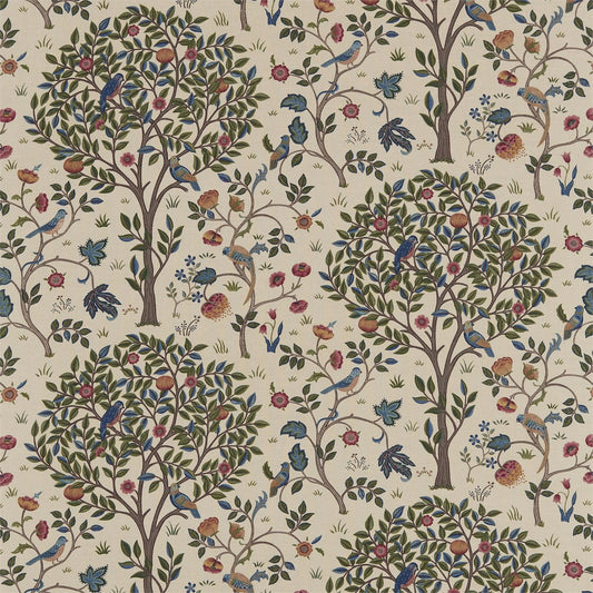 MORRIS & CO Kelmscott Tree Fabric Leaves , Trees Woad,Wine   - DM6F220327