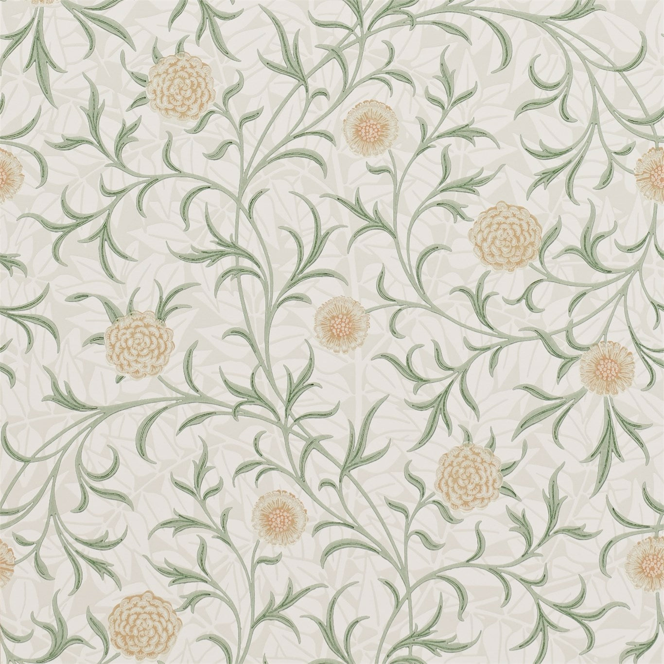 MORRIS & CO Scroll Wallpaper Leaves , Trees Thyme,Pear  Surflex-Printed Wallpaper - DM6P210365