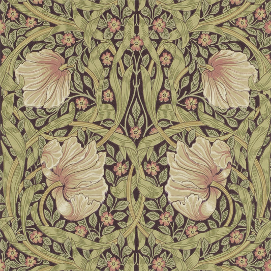 MORRIS & CO Pimpernel Wallpaper Contemporary, Floral Bullrush,Russet  Surflex-Printed Wallpaper - DM6P210387