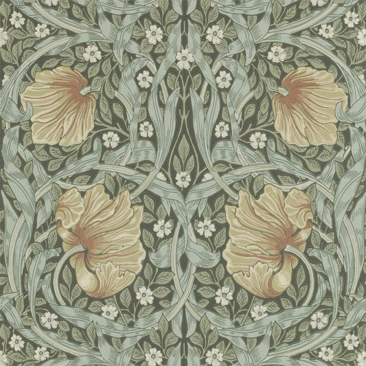 MORRIS & CO Pimpernel Wallpaper Contemporary, Floral Bayleaf,Manilla  Surflex-Printed Wallpaper - DM6P210388