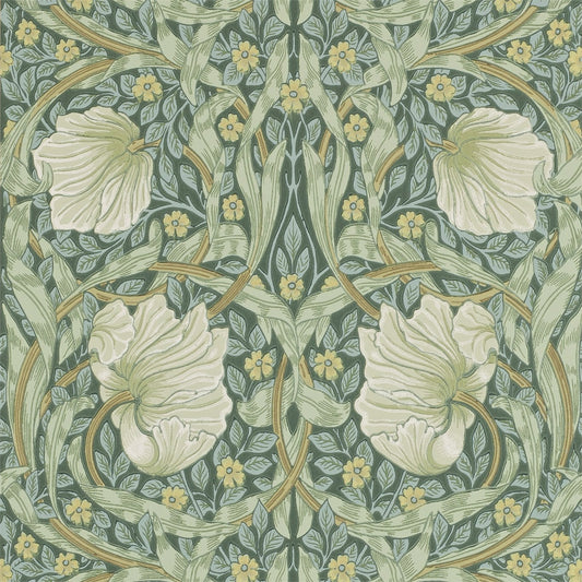 MORRIS & CO Pimpernel Wallpaper Contemporary, Floral Privet,Slate  Surflex-Printed Wallpaper - DM6P210389
