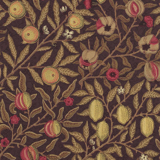 MORRIS & CO Fruit Wallpaper Leaves , Trees Wine,Manilla  Surface- Printed Wallpaper - DM6P210397