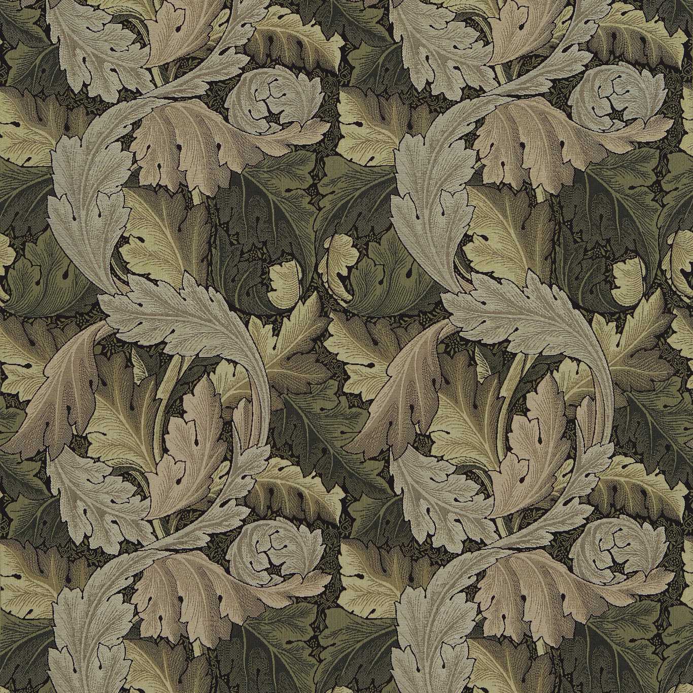 MORRIS & CO Acanthus Tapestry Fabric Leaves , Trees Forest,Hemp   - DM6W230273