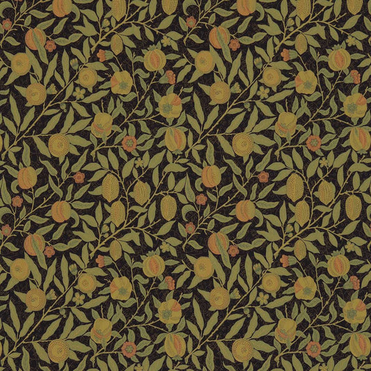 MORRIS & CO Fruit Fabric Leaves , Trees Black,Claret   - DM6W230286