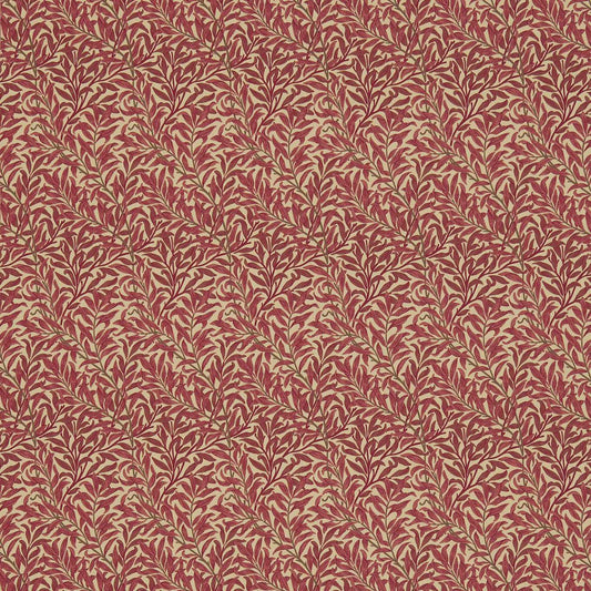 MORRIS & CO Willow Bough Fabric Leaves , Trees Crimson,Manilla   - DM6W230288