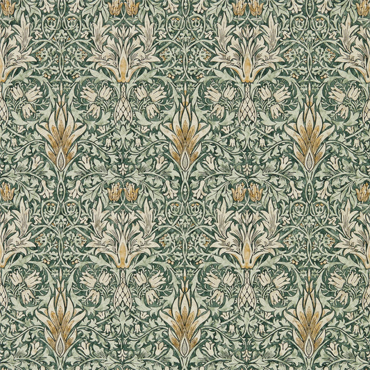 MORRIS & CO Snakeshead Wallpaper Classic Floral Forest,Thyme  Gravure - Wide Width Printed Wallpaper - DMA4216427