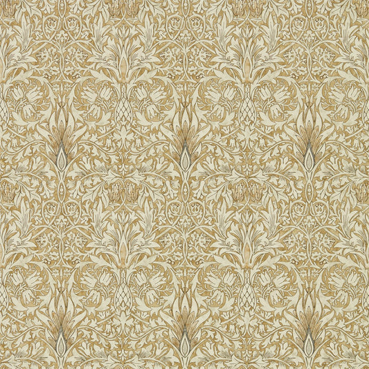 MORRIS & CO Snakeshead Wallpaper Classic Floral Gold,Linen  Gravure - Wide Width Printed Wallpaper - DMA4216429