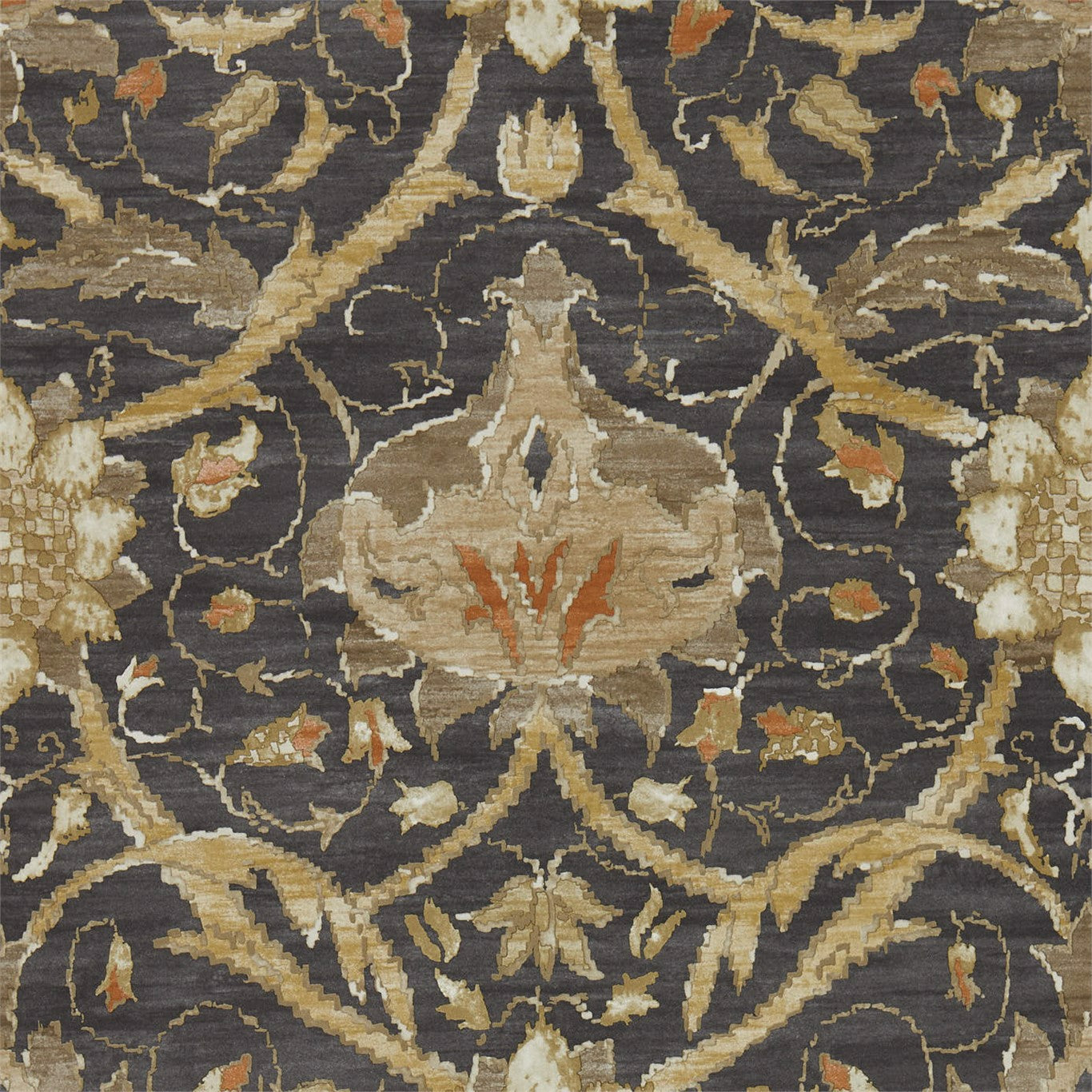 MORRIS & CO Montreal Wallpaper Classic Floral Charcoal,Bronze  Gravure Printed Wallpaper - DMA4216431