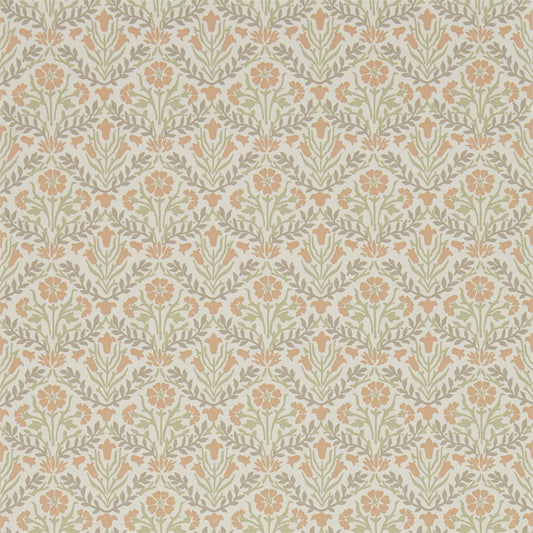 MORRIS & CO Morris Bellflowers  Wallpaper Classic Floral Saffron,Olive  Flexo-Printed Wallpaper - DMA4216438