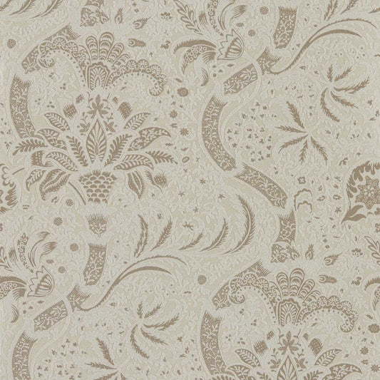 MORRIS & CO Indian (Beaded) Wallpaper Classic Floral Stone,Linen  Rotary Printed Wallpaper - DMA4216443