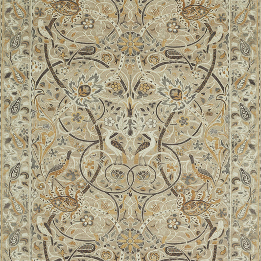 MORRIS & CO Bullerswood Fabric Birds Stone,Mustard   - DMA4226394