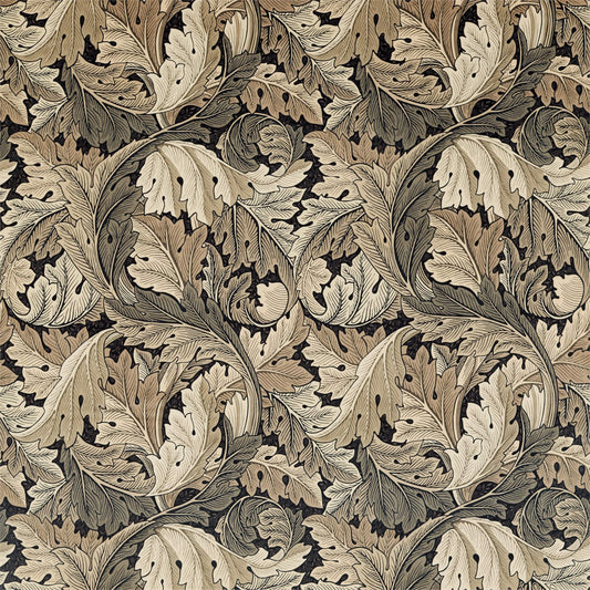 MORRIS & CO Acanthus Fabric Leaves , Trees Charcoal,Grey   - DMA4226399