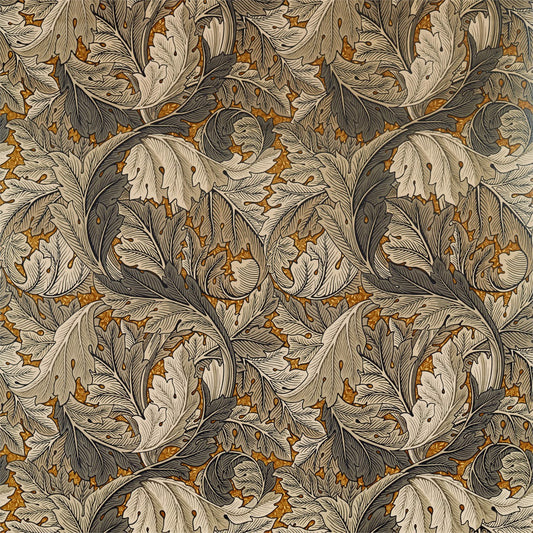 MORRIS & CO Acanthus Fabric Leaves , Trees Mustard,Grey   - DMA4226400