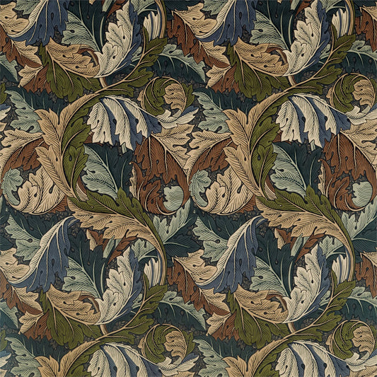 MORRIS & CO Acanthus Fabric Leaves , Trees Slate Blue,Thyme   - DMA4226401