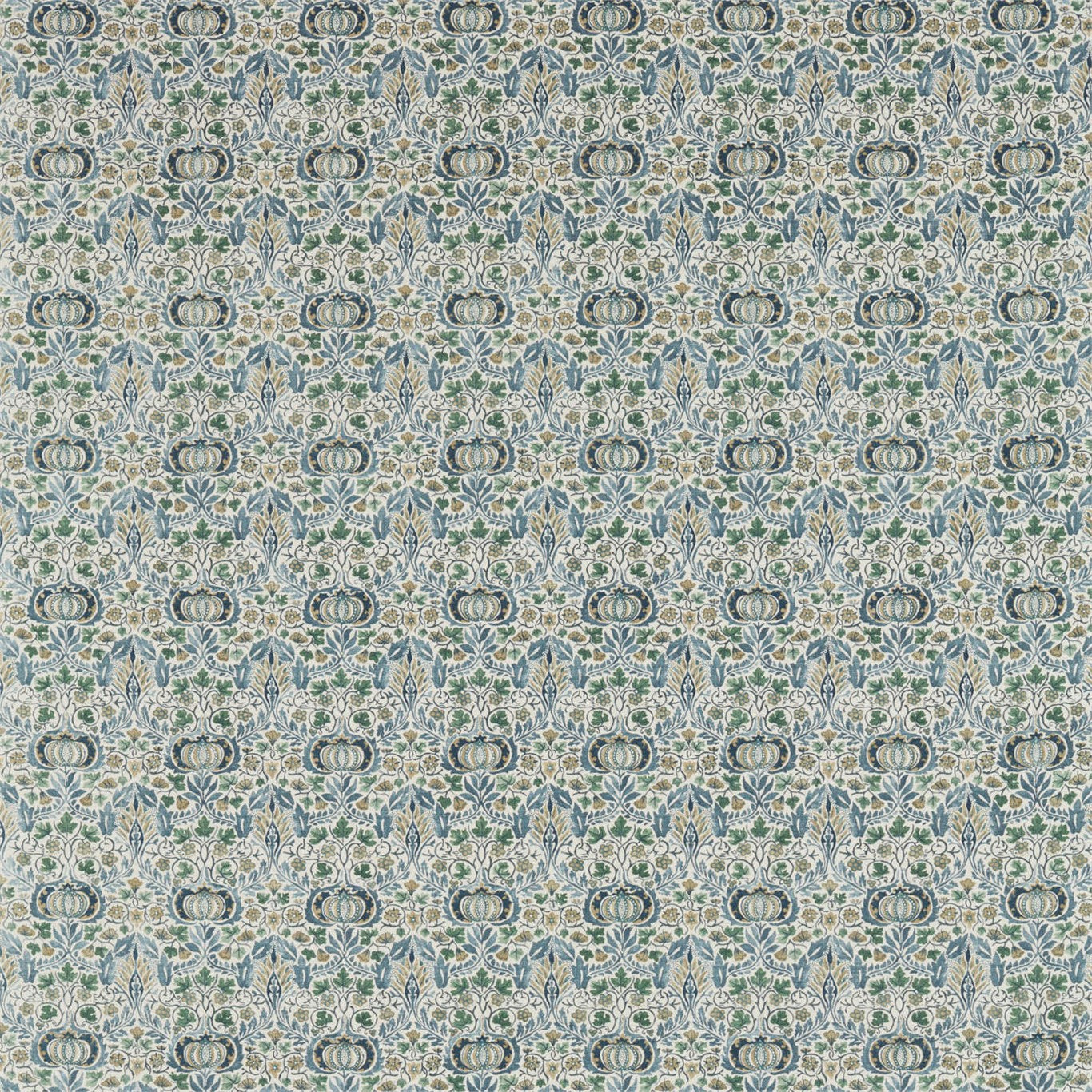 MORRIS & CO Little Chintz Fabric Classic Floral Slate Blue,Fennel   - DMA4226406