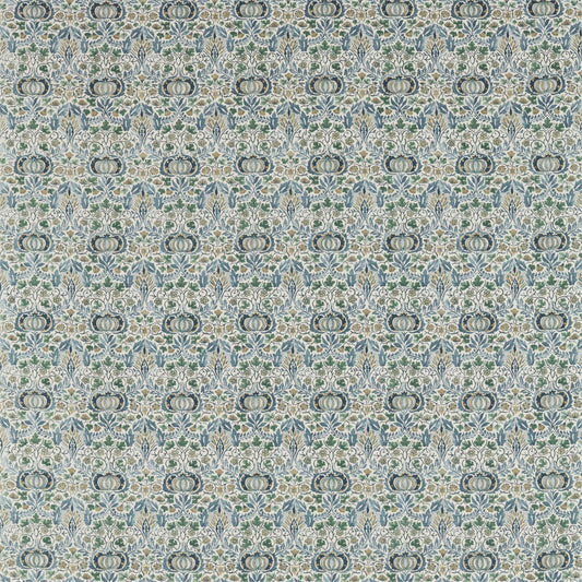 MORRIS & CO Little Chintz Fabric Classic Floral Slate Blue,Fennel   - DMA4226406