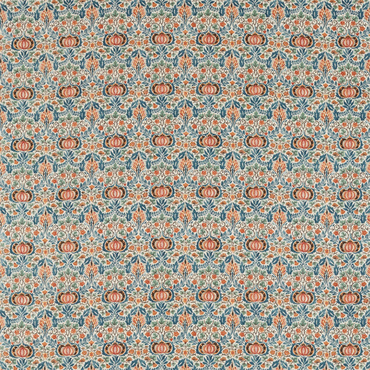 MORRIS & CO Little Chintz Fabric Classic Floral Teal,Saffron   - DMA4226409