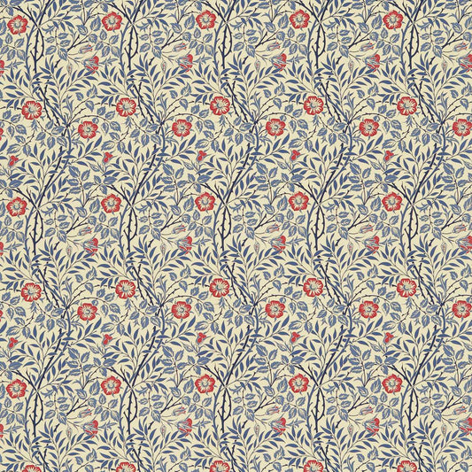 MORRIS & CO Sweet Briar Fabric Classic Floral Blue   - DMC130202