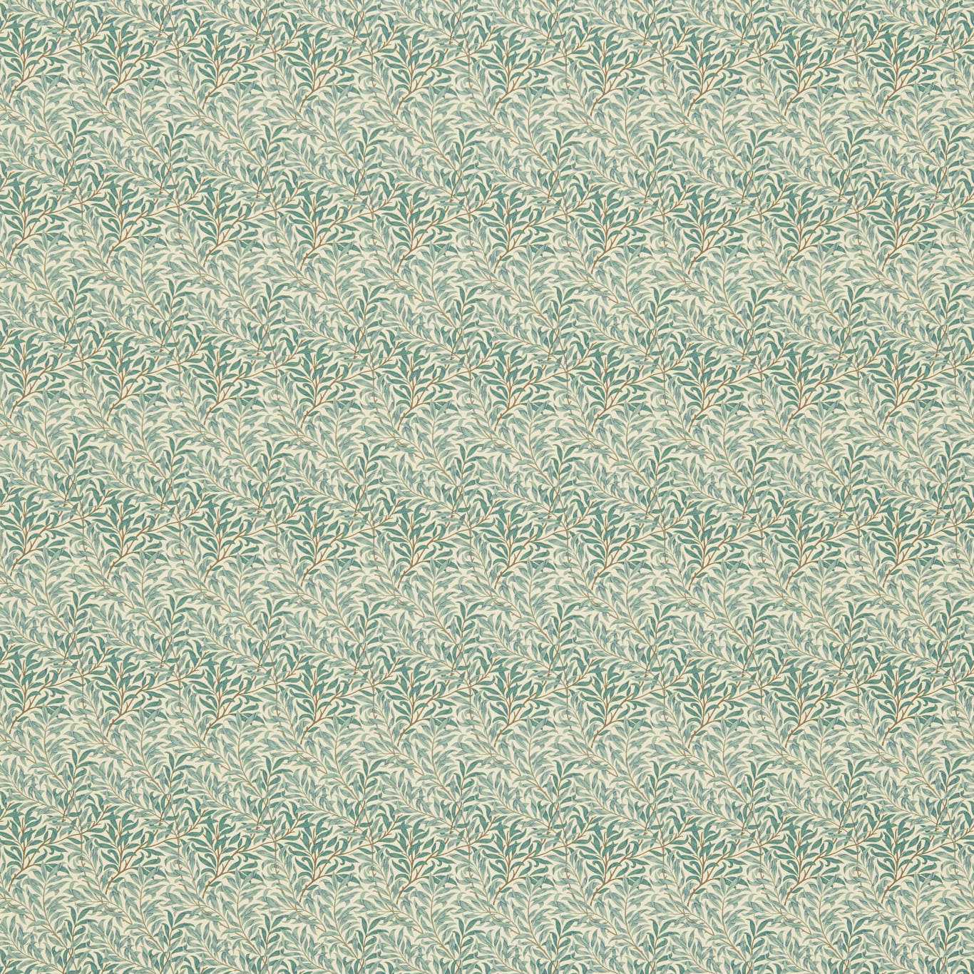 MORRIS & CO Willow Bough Minor Fabric Leaves , Trees Willow Green,Brown   - DMC1W2203