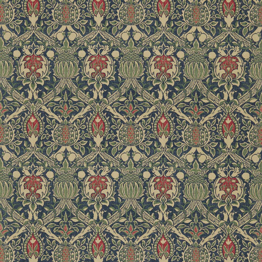MORRIS & CO Granada Fabric Damasks Indigo,Red   - DMCOGR201