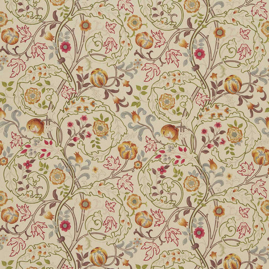 MORRIS & CO Mary Isobel Fabric Contemporary, Floral Rose,Slate   - DMCOMA203
