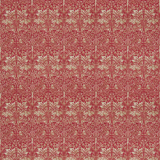 MORRIS & CO Brer Rabbit Fabric Damasks Red,Hemp   - DMORBR201