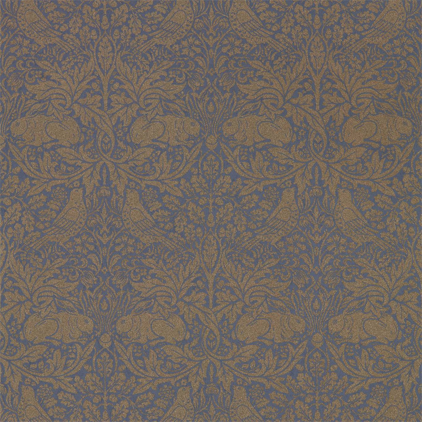MORRIS & CO Pure Brer Rabbit Wallpaper Animals Ink,Gold Rotary Wide Wi ...