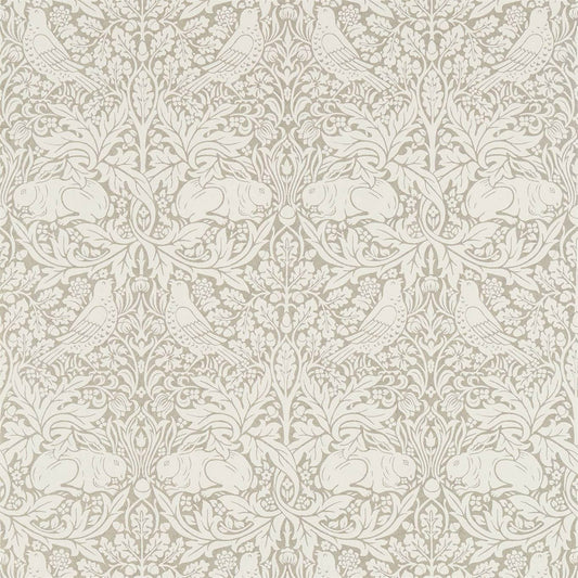 MORRIS & CO Pure Brer Rabbit  Wallpaper Animals Gilver  Rotary Wide Width Printed Wallpaper - DMPN216532