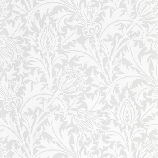 MORRIS & CO Pure Thistle Wallpaper Classic Floral Grey Blue  Rotary Wide Width Printed Wallpaper - DMPN216550