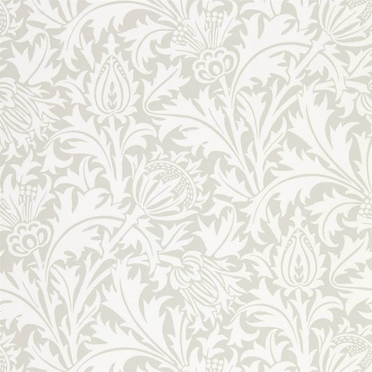 MORRIS & CO Pure Thistle Wallpaper Classic Floral Pebble  Rotary Wide Width Printed Wallpaper - DMPN216551