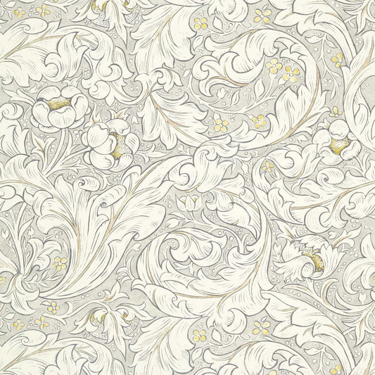 MORRIS & CO Pure Bachelors Button Print Fabric Classic Floral Horned Poppy Grey   - DMPN226486