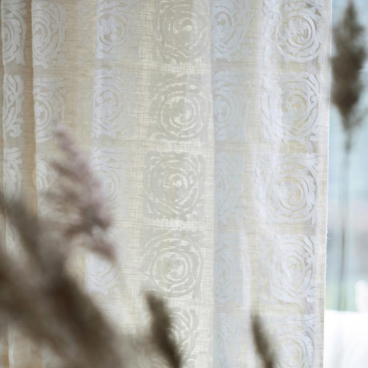 MORRIS & CO Pure Scroll Embroidery Fabric Other Linen   - DMPN236612