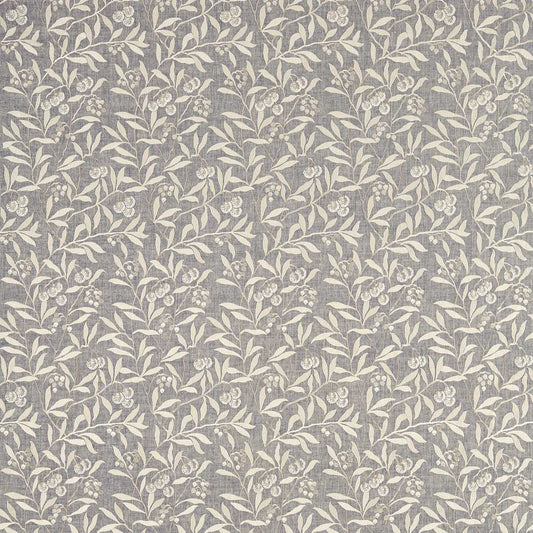 MORRIS & CO Pure Arbutus Embroidery Fabric Leaves , Trees Inky Grey   - DMPN236618