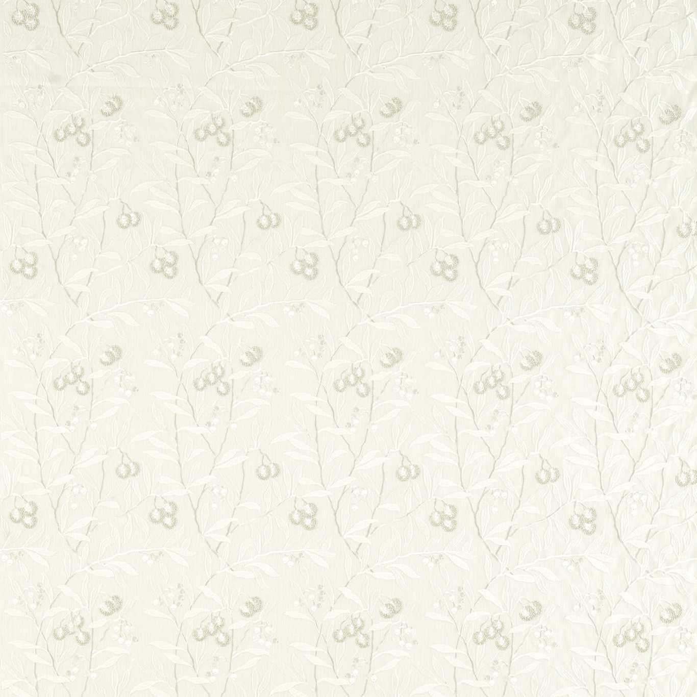 MORRIS & CO Pure Arbutus Embroidery Fabric Leaves , Trees White Clover   - DMPN236620