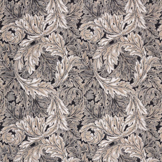 MORRIS & CO Pure Acanthus Weave Fabric Leaves , Trees Black Ink   - DMPN236625