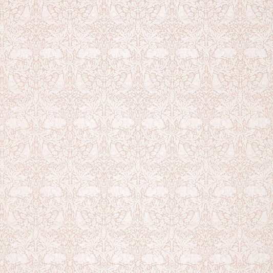 MORRIS & CO Pure Brer Rabbit Weave Fabric Animals Faded Sea Pink   - DMPN236628