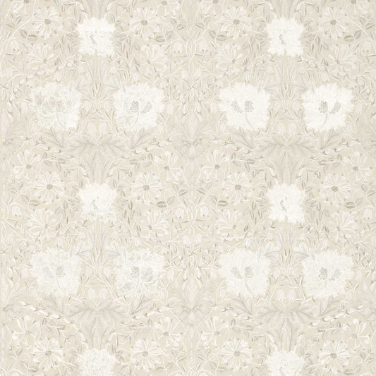 MORRIS & CO Pure Honeysuckle & Tulip Embroidery Fabric Classic Floral Linen   - DMPN236633