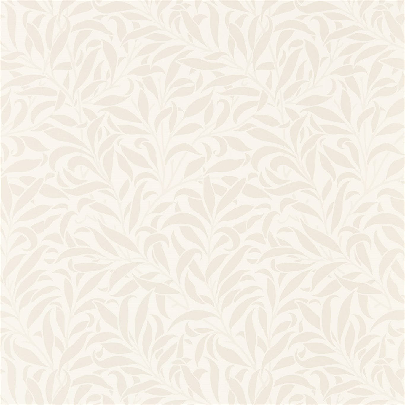 MORRIS & CO Pure Willow Bough Wallpaper Leaves , Trees Ivory,Pearl  Rotary Printed Wallpaper - DMPU216022