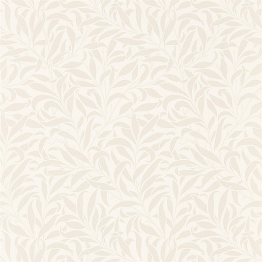 MORRIS & CO Pure Willow Bough Wallpaper Leaves , Trees Ivory,Pearl  Rotary Printed Wallpaper - DMPU216022
