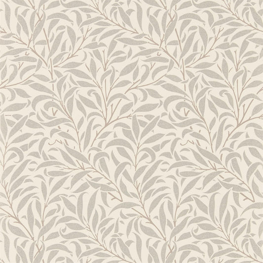 MORRIS & CO Pure Willow Bough Wallpaper Leaves , Trees Ecru,Silver  Rotary Printed Wallpaper - DMPU216023